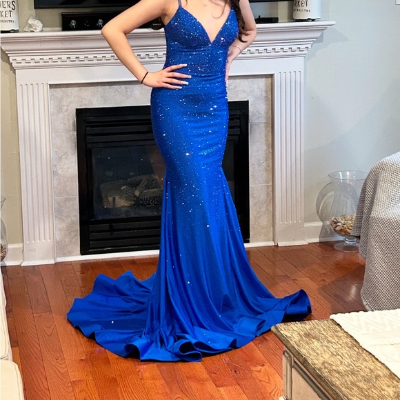 Sherri Hill blue Prom dress worn once - Picture 1 of 2